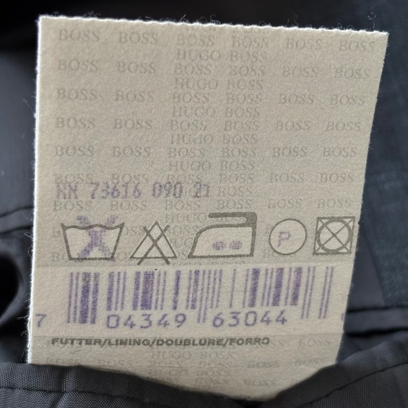 BOSS Hugo Boss Gray Suit 46R Plaid Wool Model Sigma Einstein 36W Academia Retro - Picture 10 of 16